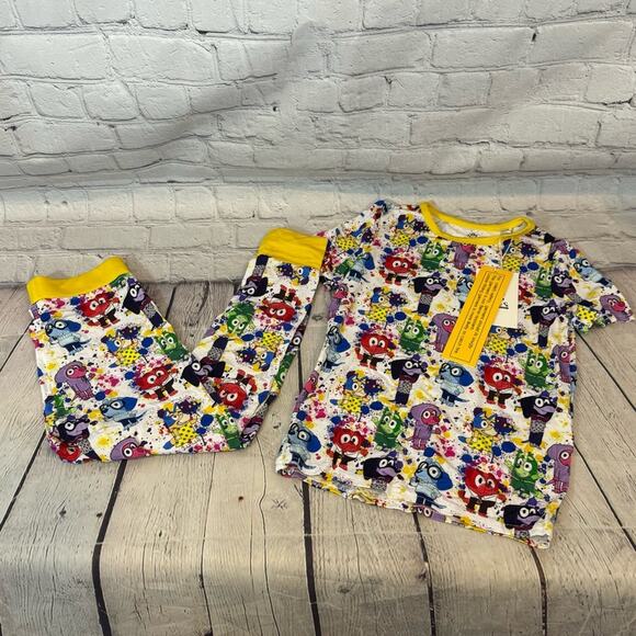 Gigi’s Closet Bluey Inside Out Emotions Bamboo Short Sleeve Set - Picture 1 of 4